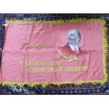 LARGE RUSSIAN / SOVIET BANNER SHOWING LENIN 190 x 110 cms