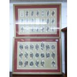 2 X FRAMED COLLECTIONS OF CONTINENTAL PLAYING CARDS