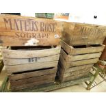 6 VINTAGE WOODEN CRATES