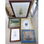 QUANTITY OF FRAMED PAINTINGS, PRINTS & ETCHINGS