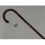 WALKING CANE WITH HALL MARKED FERRULE