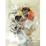 QUANTITY OF VINTAGE COSTUME JEWELLERY & BUTTONS