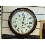 FUSEE MOVEMENT WALL CLOCK. M.R.C GILLETT BLAND & CO CROYDON