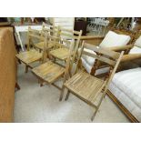 5 X FOLDING WOODEN CHAIRS