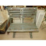 2 SEATER HARD WOOD GARDEN BENCH & 2 MATCHING CHAIRS