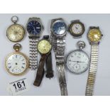 QUANTITY OF VINTAGE WATCHES INCLUDING HALL MARKED SILVER