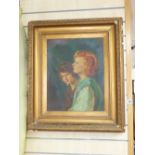 1930S FRAMED OIL ON CANVAS OF 'LITTLE SISTERS' COMMISSIONED FOR MRS ALIX JENNINGS RAEBURN STUDIOS