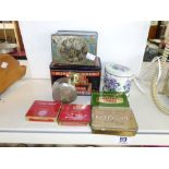 QUANTITY OF VINTAGE TINS INCLUDING LYONS TEA MONEY BOX / TIN