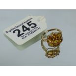 9 CT GOLD RING + STONES 3.31 GRAMS