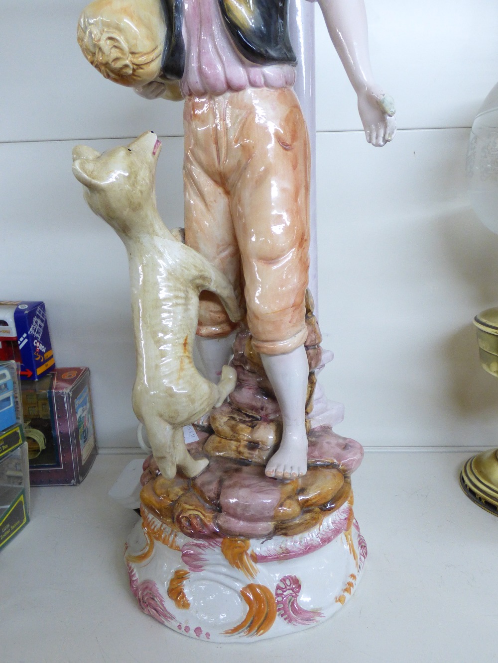 LARGE CERAMIC FIGURAL LAMP BASE MARKED V.BASSANO ITALY - Image 3 of 3