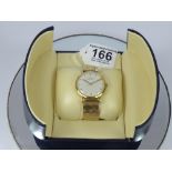 BOXED JAEGER-LE COULTRE 18ct GOLD WATCH WITH A 9ct GOLD STRAP, TOTAL WEIGHT 69.53 grams