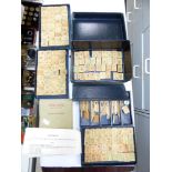 VINTAGE MAHJONG BOX CONTAINING TILES, STICKS & BOOK