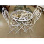 VINTAGE METAL GARDEN TABLE & 2 CHAIRS