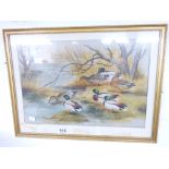 FRAMED & GLAZED PRINT OF MALLARD DUCKS