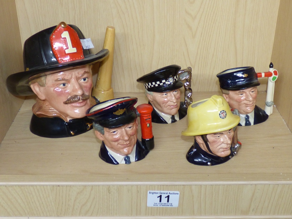 QUANTITY OF ROYAL DOULTON CHARACTER JUGS INCLUDING 'THE FIREMAN' & 'THE POSTMAN'