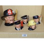 QUANTITY OF ROYAL DOULTON CHARACTER JUGS INCLUDING 'THE FIREMAN' & 'THE POSTMAN'