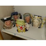 5 X ROYAL DOULTON CHARACTER JUGS INCLUDING THE WIZARD & THE PENDLE WITCH