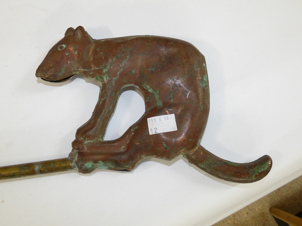 FRENCH COPPER AND BRASS WEATHER VANE WITH CATS A/F - Image 3 of 3