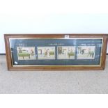 'A BILLIARD MATCH' FRAMED LANCE THACKERAY CHROMOLITHOGRAPHY, 36 X 94 cm