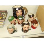 7 X ROYAL DOULTON CHARACTER JUGS INCLUDING CAPTAIN HOOK & LEPRECHAUN