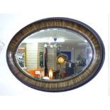 LARGE OVAL MIRROR WITH BEVELLED GLASS