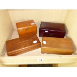 4 X VINTAGE WOODEN JEWELLERY BOXES INCLUDING MUSICAL
