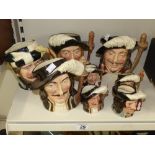 8 X ROYAL DOULTON 'MUSKETEER' CHARACTER JUGS