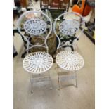 PAIR OF METAL GARDEN CHAIRS