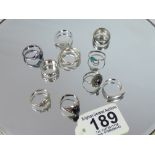 10 X VARIOUS MARKED 925 SILVER RINGS