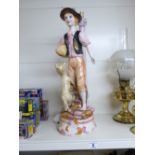 LARGE CERAMIC FIGURAL LAMP BASE MARKED V.BASSANO ITALY