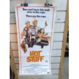 6 VINTAGE CINEMA POSTERS INCLUDING HOT STUFF, MIXED COMPANY & GUS