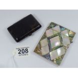 VICTORIAN MOTHER OF PEARL CARD CASE & TORTOISESHELL PURSE