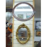 OVAL MIRROR WITH BEVELLED GLASS + 1 OTHER