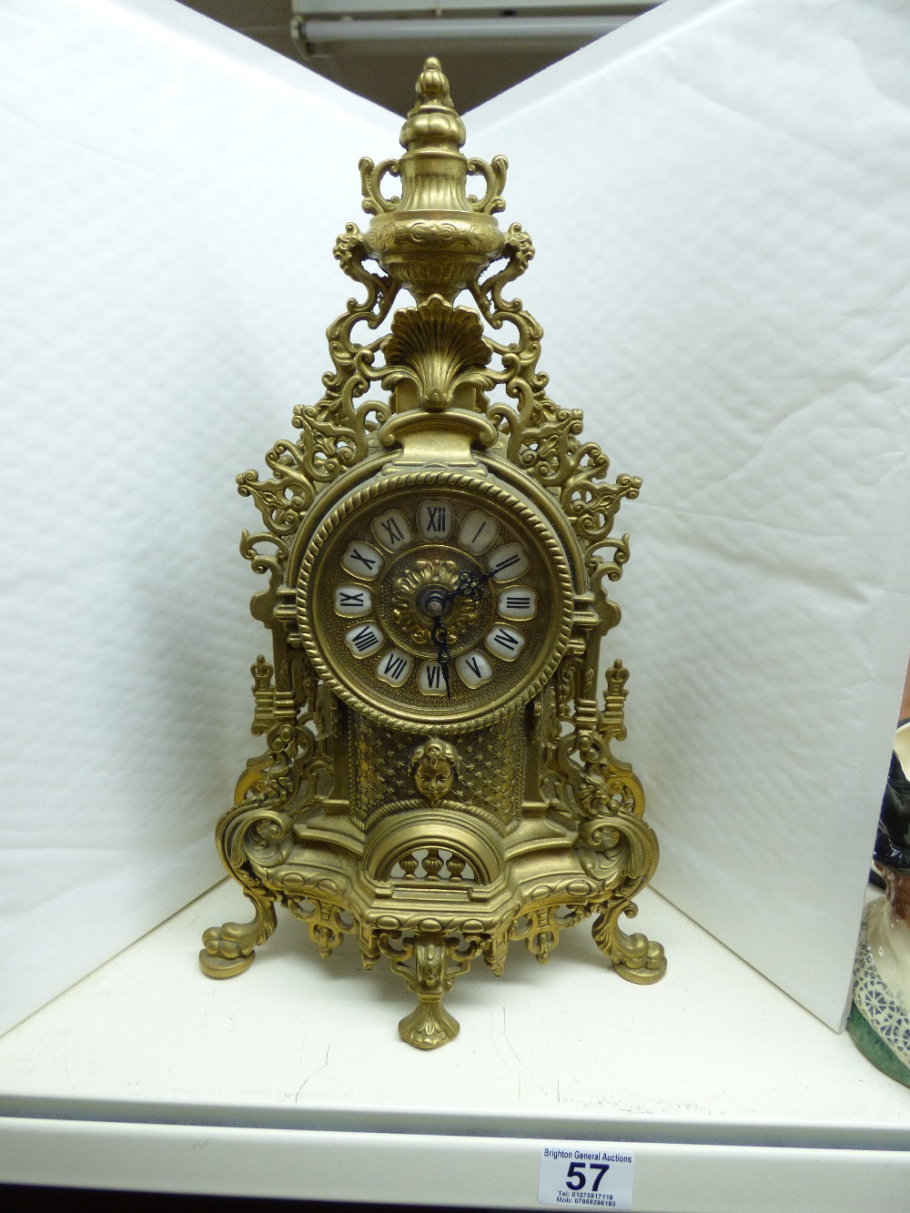 BRASS CASED MANTEL CLOCK