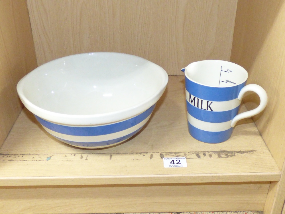 VINTAGE TG GREEN CORNISHWARE JUG & BOWL