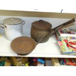 QUANTITY OF CAST IRON & ENAMEL KITCHENALIA