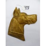 GILT METAL DOGS HEAD