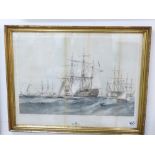 FRAMED & GLAZED PRINT HMS ST JEAN D'ACRE