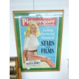 FRAMED & GLAZED RETRO 'PICTUREGOER' POSTER WITH DIANA DORS