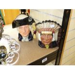 ROYAL DOULTON CHARACTER JUGS, GEORGE WASHINGTON & NORTH AMERICAN INDIAN