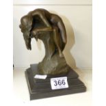 BRONZE FIGURE OF A FEMALE NUDE ON A ROCK, MARKED TALOS GALLERY TO BACK