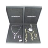 2 X BOXED SETS OF MITROSHINA JEWELLERY, 1 X NECKLACE,EARRINGS & A BRACELET, THE SECOND CONTAINING