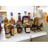 QUANTITY OF ASSORTED BOTTLES OF ALCOHOL INCLUDING COURVOISIER CANNON, JACK DANIELS, JOHN BARR WHISKY