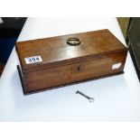 MAHOGANY BOX WITH KEY