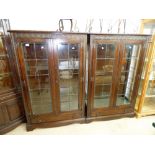 2 X GLAZED DISPLAY CUPBOARDS