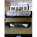 HOHNER STUDENT VM ACCORDIAN, WITH 'BELL MUSICAL INSTRUMENT LTD' LABEL TO BACK