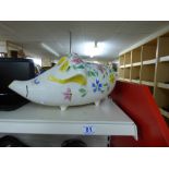 LARGE ARTHUR WOOD CERAMIC DECORATED PIG