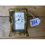 MINIATURE BRASS CARRIAGE CLOCK 10 CMS HIGH