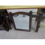 WOODEN FRAMED COAT RACK / MIRROR