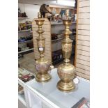 PAIR OF BRASS LAMPS 70 CMS